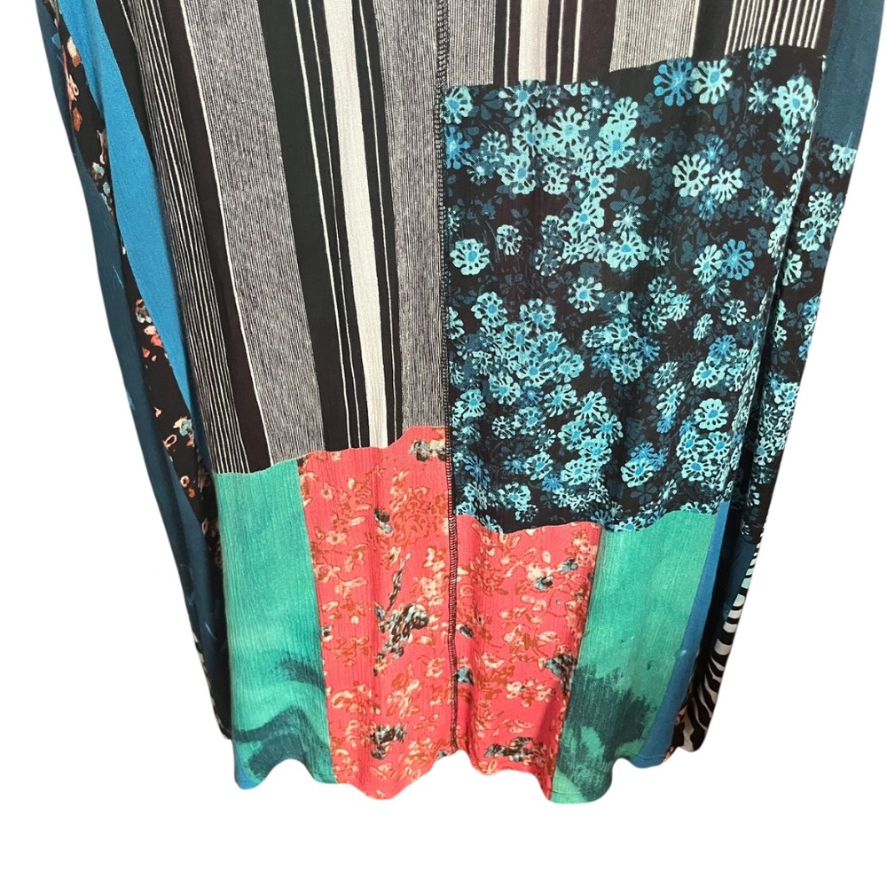 La Cera Multicolor Rayon Patchwork Button Front S… - image 5